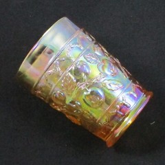 FENTON APPLE TREE IRIDIZED GOLD CARNIVAL GLASS TUMBLER