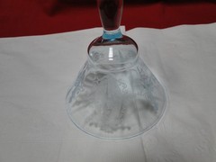 Morgantown Sunrise Medallion Stem, 5.25″ Tall, Blue, Exc. Cond.