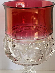 King’s Crown Triffiin Fransciscan Ruby Cranberry Flashed Top Water Goblet 6pc