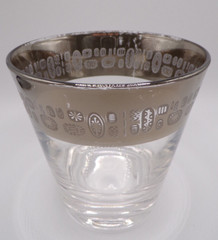 Atomic Silver Band Rocks Lowball Tumbler Glasses MCM Canonsburg Temporama Set 9
