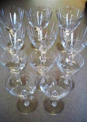 TIFFIN Franciscan Elmwood Classic Pattern Six Crystal Water Goblets 6 3/8 New