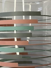 MCM Vintage Tumbler Glasses Set Teal Turquoise Grey Pink Striped Pattern