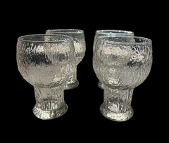 Indiana Glass Glacier Clear Water Goblets approx: 5 3/8″ x 3 1/4″ Set Of 2