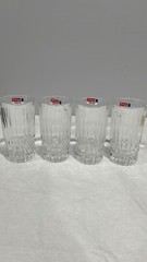Fostoria Heritage Lead Crystal tall tumbler glasses set of 4 vintage Barware