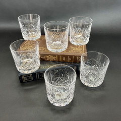 WATERFORD CRYSTAL LISMORE 3 1/8″ OLD FASHIONED GLASSES SIGNED SET OF 6! MINT