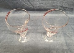 Set Of Two – 1 Source INC Tornado Red Swirl Cocktail Fountain Drinking Glasses