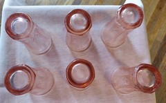 Set Of 6 Indiana Glass Recollection Pink Madrid Etched Glass Tumblers