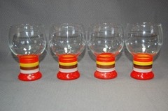 Vintage Rainbow Federal Glass 4PC Water Goblets