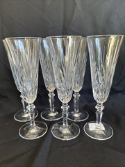 Marquis by Waterford Crystal Set 6 Champagne Flute Newberry Pattern #40022258