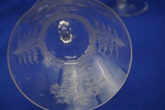 Hunt Safari Animal Scenes-(6) Tall Sherbet Champagne Glasses, 4½» -LOT D (B61)