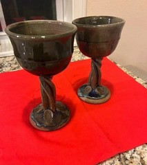 Ceramic Wine Goblets ￼