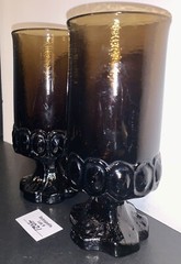2 Tiffin Franciscan Madeira Brown Glass Goblets Vintage 1970’s