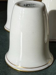 Set of 8 Lenox Porcelain Cordial Glasses VTG Cream & Gold Rim Shooter