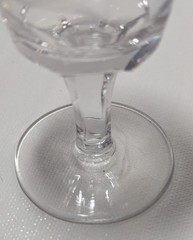 Vintage Floral Etched 6 Ball Flowers And Stems Hexagonal Stem Cordial Glass