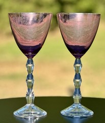Carat Amethyst by LENOX-(2) 9”Water Goblets & (2) 8 5/8” Wine Glasses