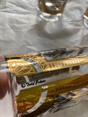 Mid Century HTF Fred Press Trojan Horse Highball Glasses 22k Set of 6 Signed