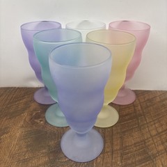 (6) Libbey Watusi Soda Fountain Glasses Mix Set Satin 7”X 3”