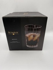 Ribbed Drinking Glass Tumblers Set of 4 Cooler Glasses 13 oz