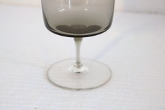 STEMWARE SMOKE GRAY GLASS BOWL CLEAR BASE WINE WATER GOBLETS 2 Sizes 1-Each