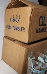 16 Vintage Glasses Glass Set Hazel Atlas Colonial Americana Juice Bar Drink 6 Oz