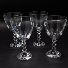 Baccarat France Crystal Vega Tall Water Goblet Glasses 7 1/8″ – Set of 4