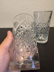 Vintage Libbey Hobstar Cooler Highball Glasses Set of 2 6.5 Inch 16oz USA