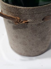 Vintage Italian Bar Glasses W/ Leather Suede Sleeves