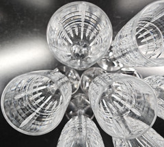 7 Ralph Lauren Cocktail Party Fluted Champagne Set Crystal Clear Stemware RL Lot