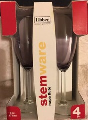 Libbey Stemware Napa Flute Plum Champagne Flutes Amethyst Glasses Beveled Stem