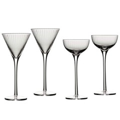Degustation Tall Stemmed Cordial Glasses 2.5 Ounces, Set of 4 Assorted Shapes…