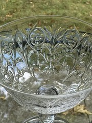 Set Of 8 Webb England Rock Crystal Cut Glass Port Wine Stems C 1900