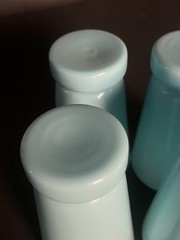 4 French Portieux Vallerysthal Blue Opaline Glass Water Juice Tumblers 5.25″ x3″