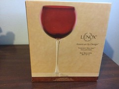 Lenox Tuscany Holiday Christmas Wine Glasses Ruby Red Balloon Set Of 4 In Box