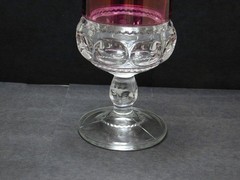 Vintage Tiffin Glass Kings Crown Ruby Flashed Thumbprint 8oz 5 3/4” Water Goblet