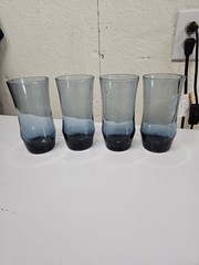 Vintage Set 4 LIBBEY APOLLO BLUE COOLER DRINKING GLASSES 16 OZ- 6″ H