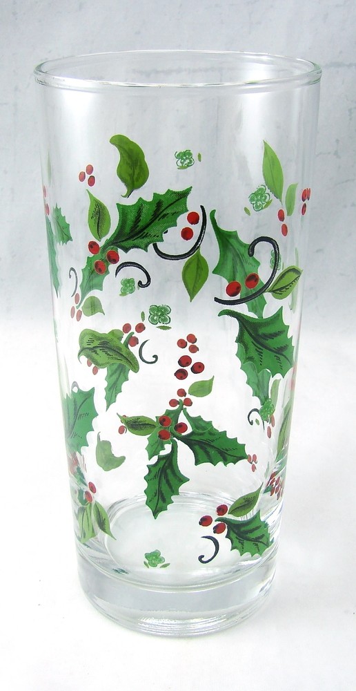 Libbey Glassware HOLIDAY HOLLY Cooler Tumbler(s) Height 6 1/4″