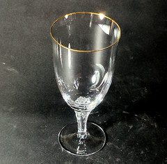 WATERFORD Marquis ETERNITY GOLD ICED TEA GLASS, Blown Crystal, 8″, 22K Gold Trim