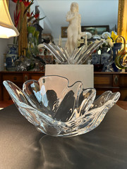 RARE Royal Copenhagen Crystal Centerpiece Bowl by Per Lütken, MCM Sculpture MINT