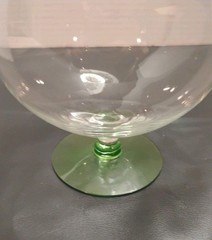 Vintage Clear with Green Base Extra-Large Brandy Snifter,Glass