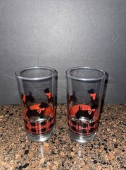 Vintage! Set Of 2! Anchor Hocking Scottish Terrier, Scotty Dog 5.5” Glasses