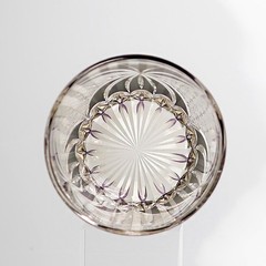 Hand-Cut Purple Butterfly Design Crystal Glass Whiskey Glass Tumbler 11oz Gift