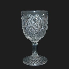 VINTAGE EAPG HOBSTAR PRESSED CORDIAL CLEAR GLASS 4″ TALL