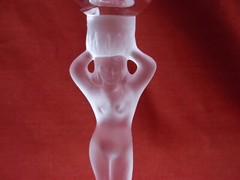 BAYEL,FRENCH LIQUOR CRYSTAL GLASSES,NUDE WOMAN,SET OF 5, 20th CENTURY.