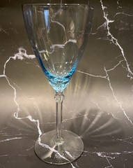 Vintage Fostoria Fairfax Azure Blue Water Goblet Single