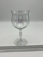 Iridescent Clear Wine Glass Goblet 6 1/2″ Tall Lot of 2