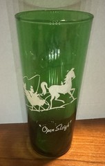 Anchor Hocking Glass Forest Green ‘Open Sleigh’ Tumbler
