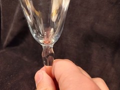 3 Tiffin Franciscan Glass Goblets Paneled Gold Band