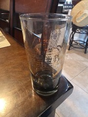 Vintage Smokey With Gold Painted Leo Zodiac Sign Drinking Glass