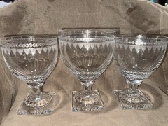William Yeoward Crystal FLAVIA Wine & Water Goblet 3 Square Bottom Works Of Art