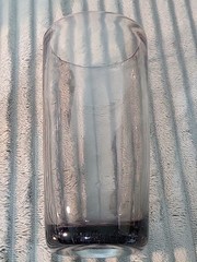 Hand Made Blown Air Bubbles Glass Tea Tumbler Lt Purple Artisan Drinking Heavy